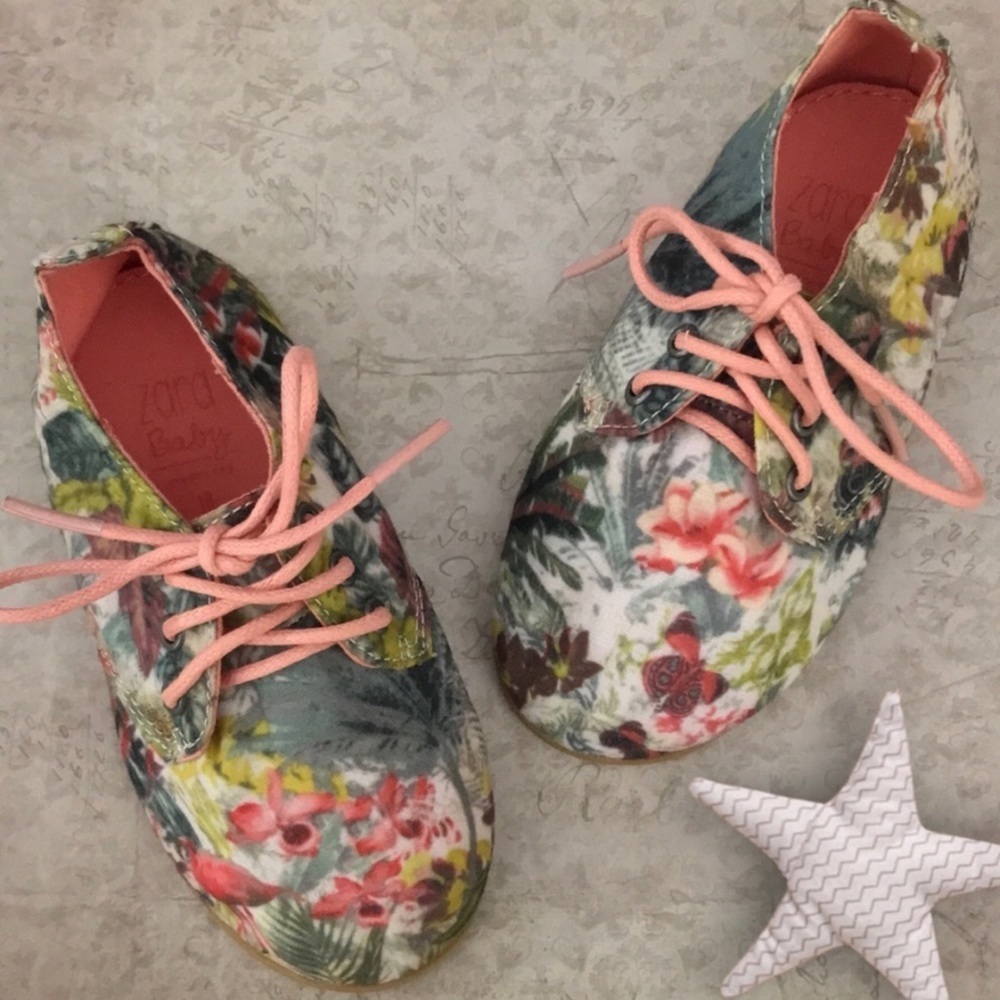 BABY ZARA • Floral Derby Met Bluchers Walkers Shoes - Picture 10 of 11
